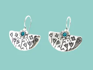 Israeli silver earrings for women with gemstones