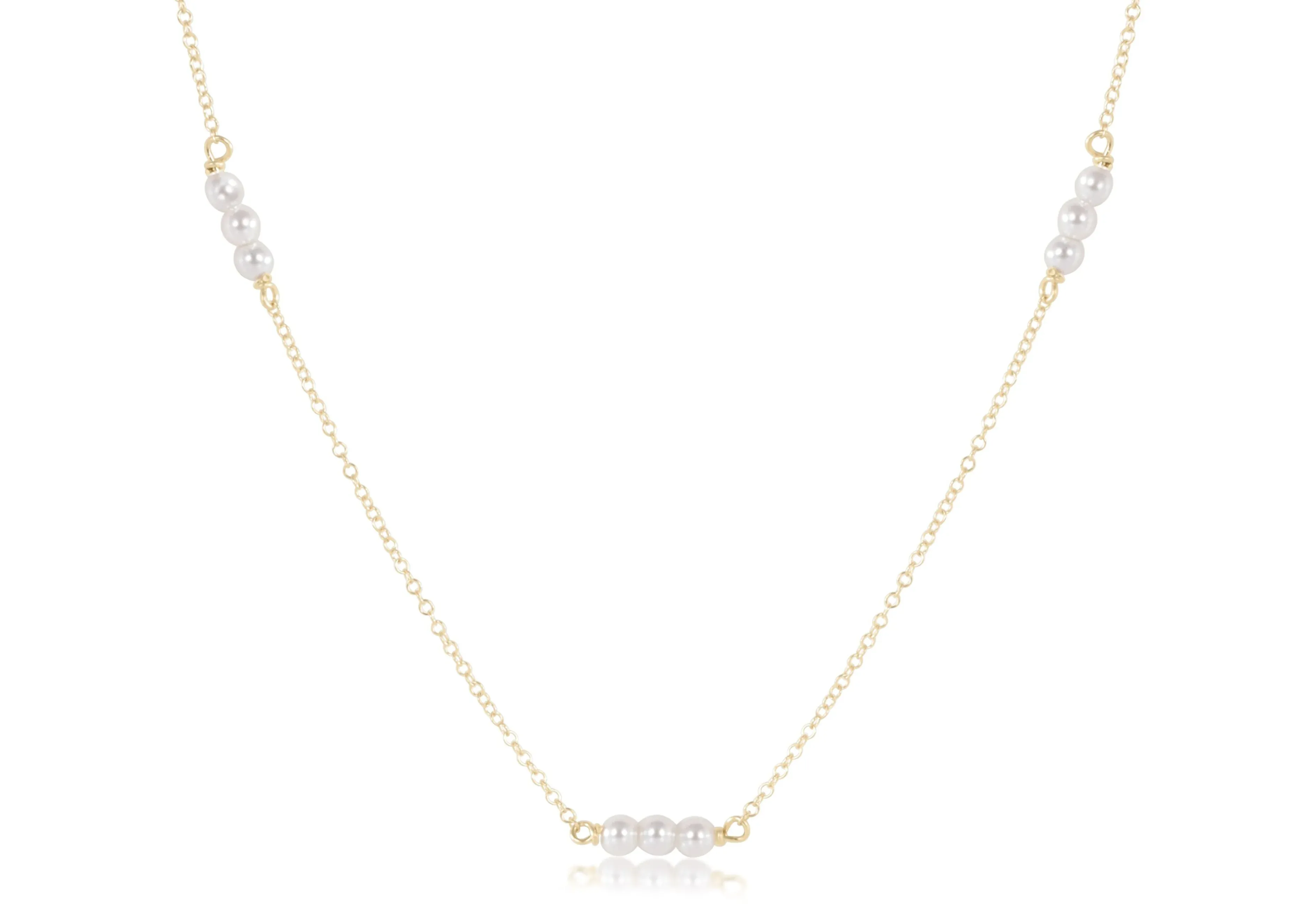 Joy Simplicity Gold Chain Choker with 3mm Pearls