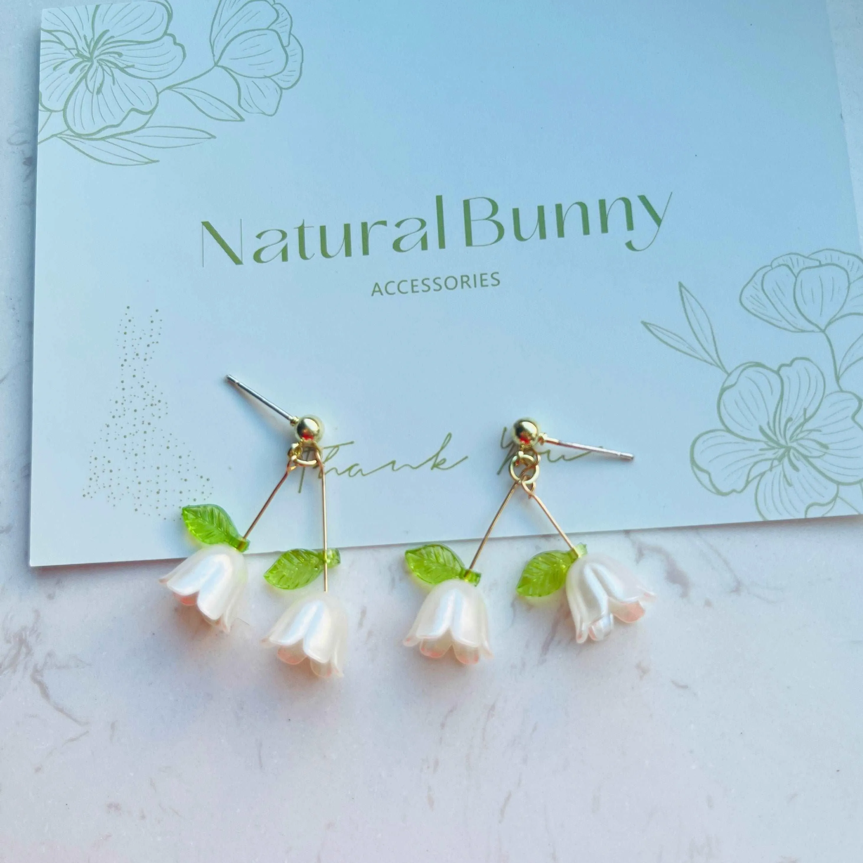 Lily of the Valley Stud Earrings / Clip On Earrings