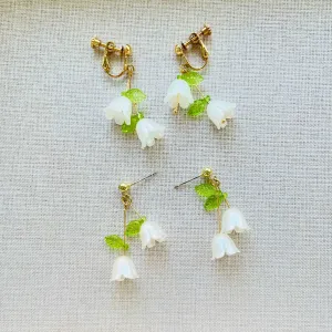 Lily of the Valley Stud Earrings / Clip On Earrings