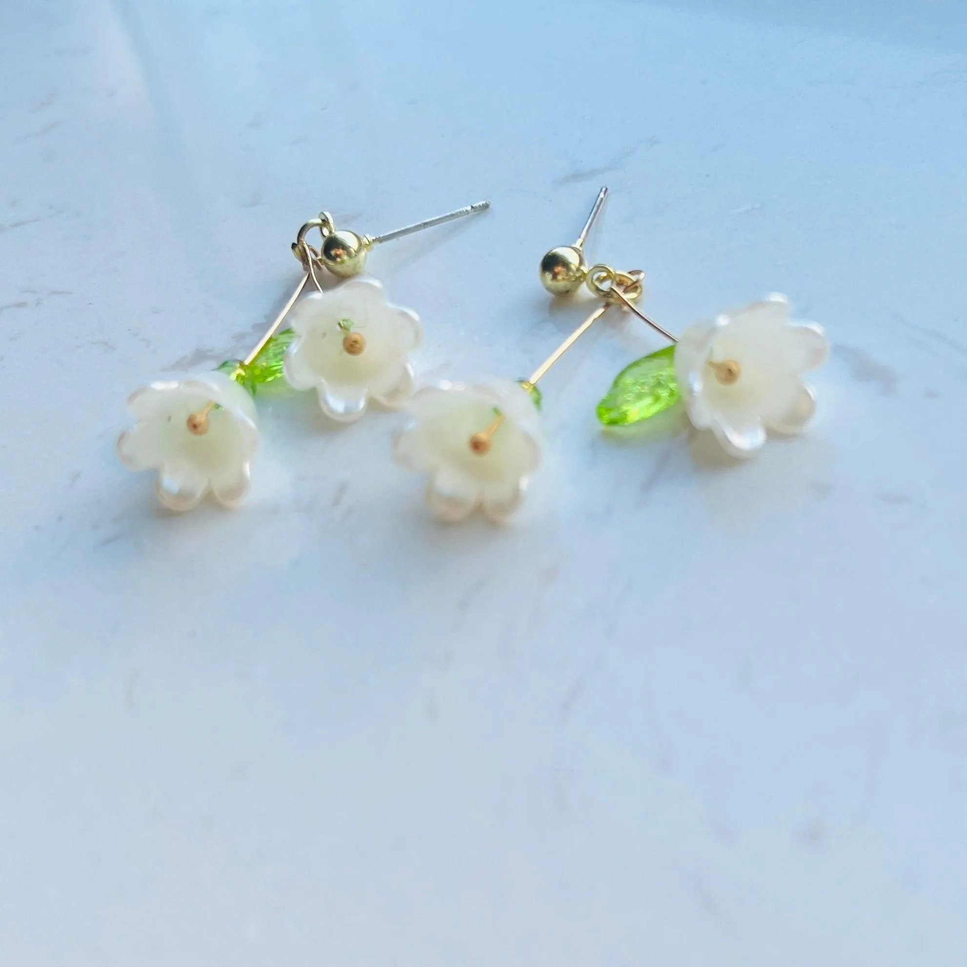 Lily of the Valley Stud Earrings / Clip On Earrings