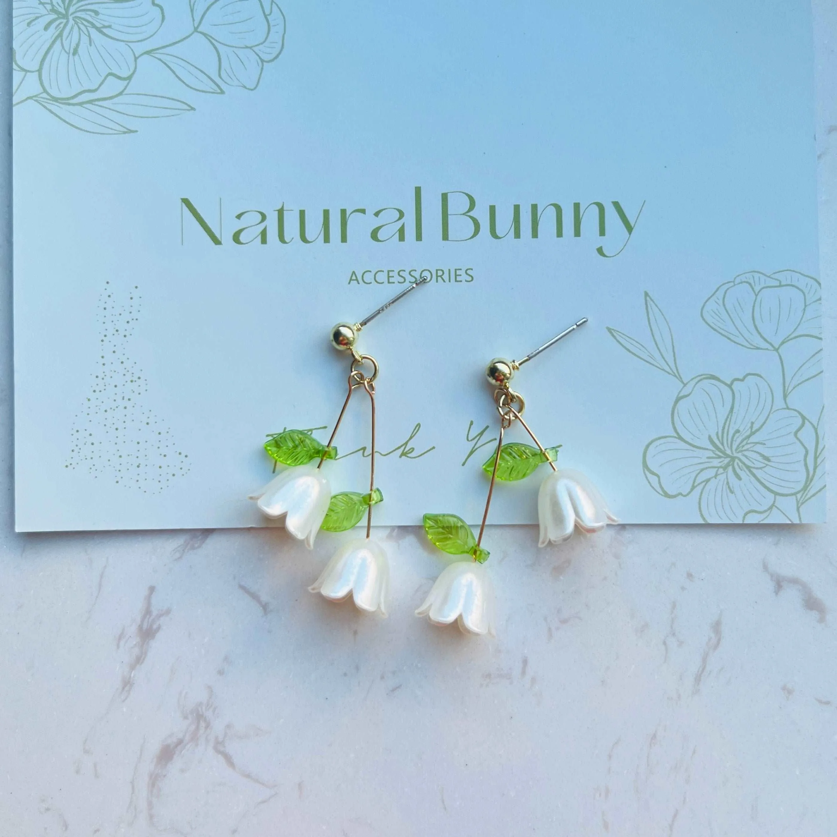 Lily of the Valley Stud Earrings / Clip On Earrings