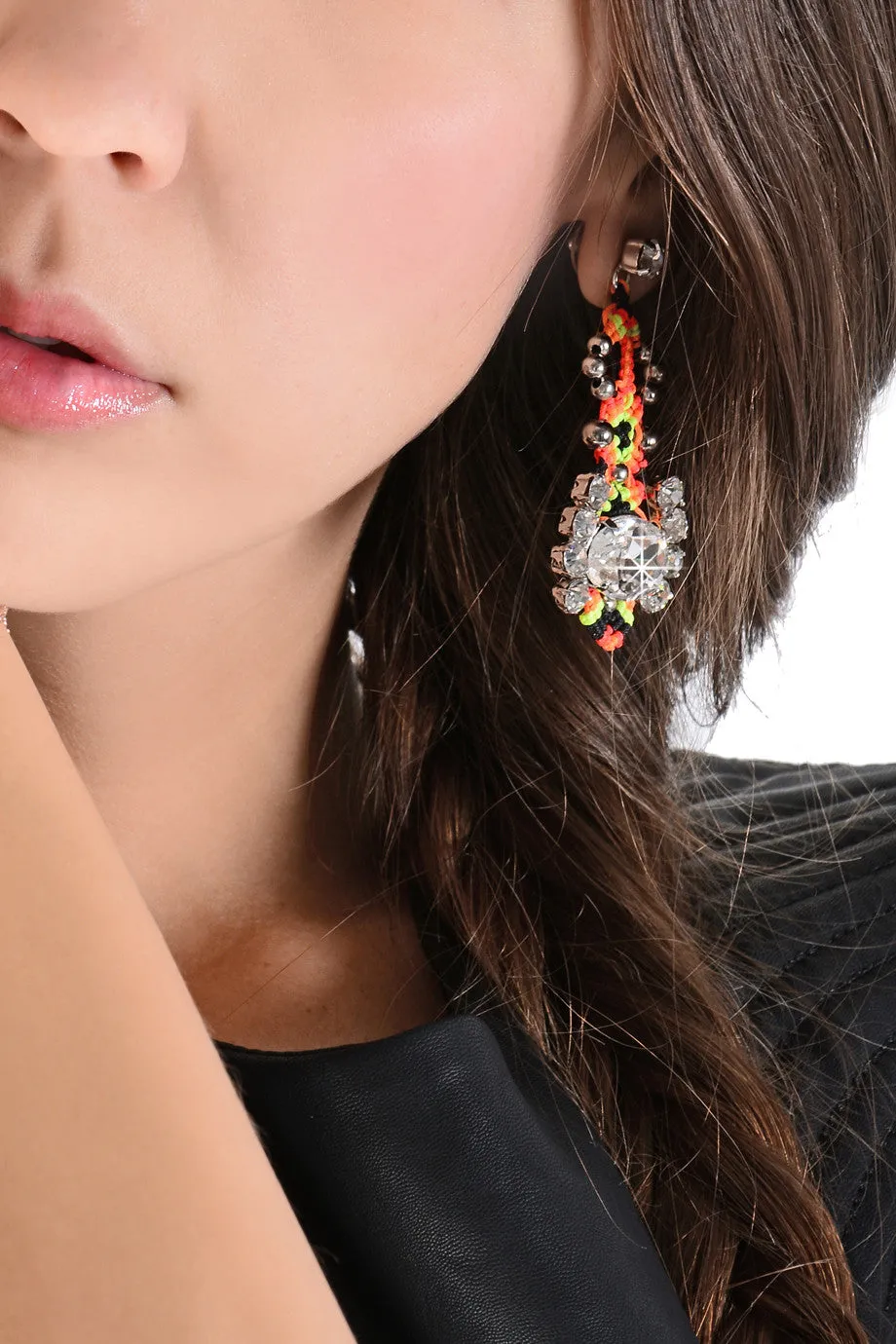 LK DESIGNS NEON PASSION Crystal Thread Earrings