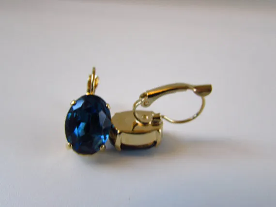 Medium Navy Blue Montana Sapphire Crystal Earrings