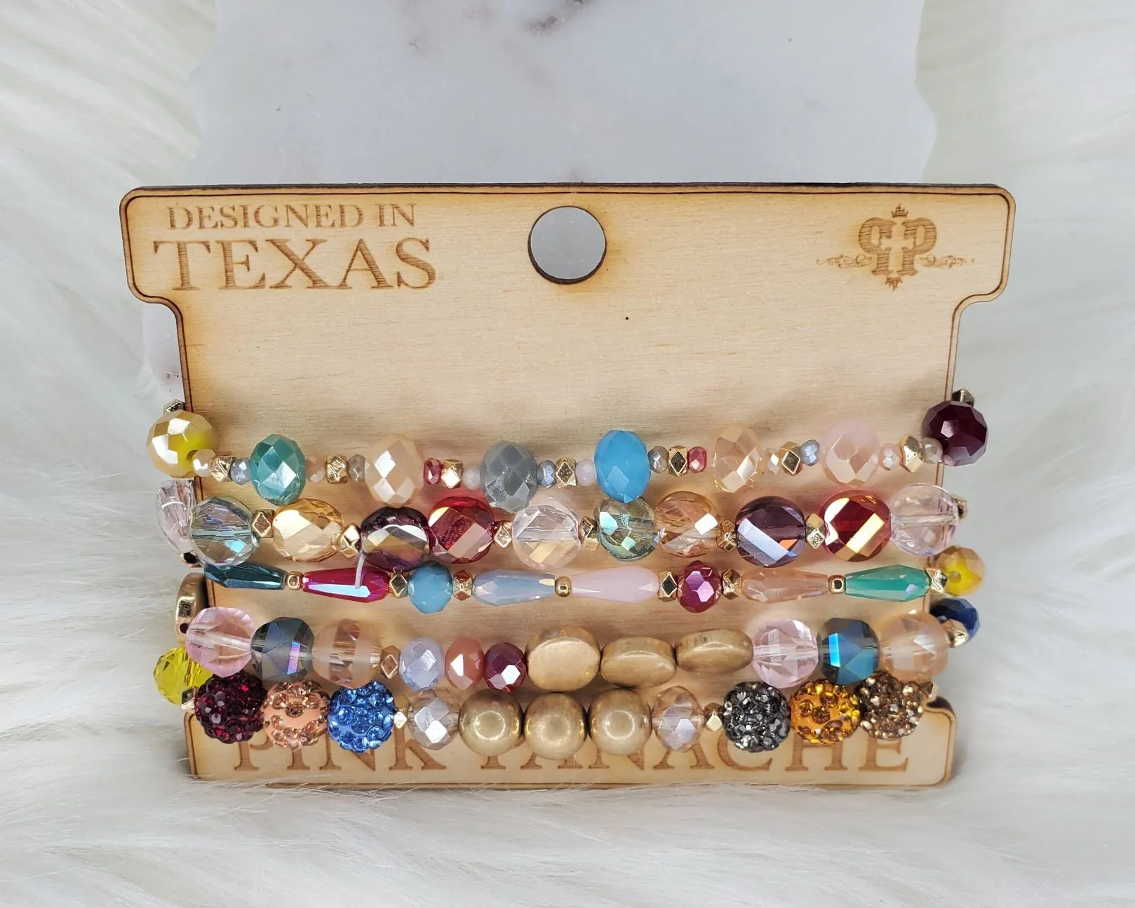 Multi-color beads, stones, and bling bracelets