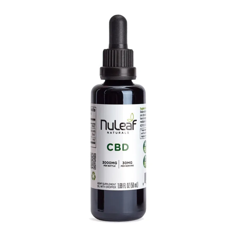 NuLeaf Organic Full Spectrum Hemp Oil 60mg/ml for People. 5ml and 15ml and 30ml