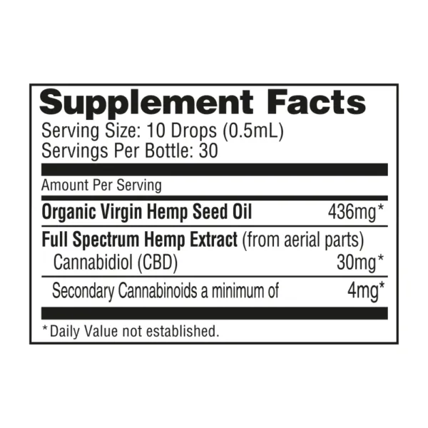 NuLeaf Organic Full Spectrum Hemp Oil 60mg/ml for People. 5ml and 15ml and 30ml