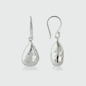 Orba Sterling Silver Hammered Teardrop Earrings