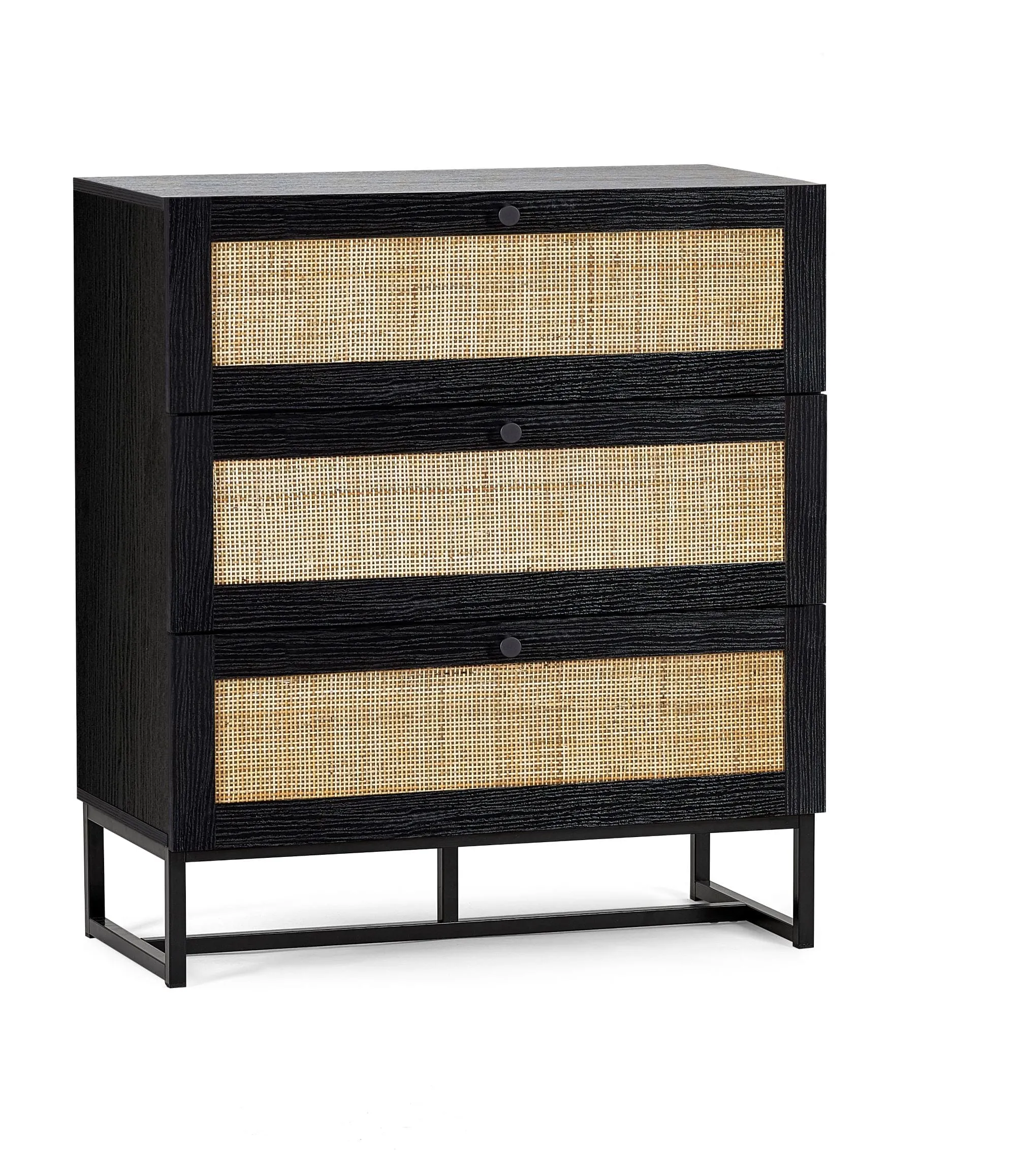 Padstow 3 Drawer Chest - Black