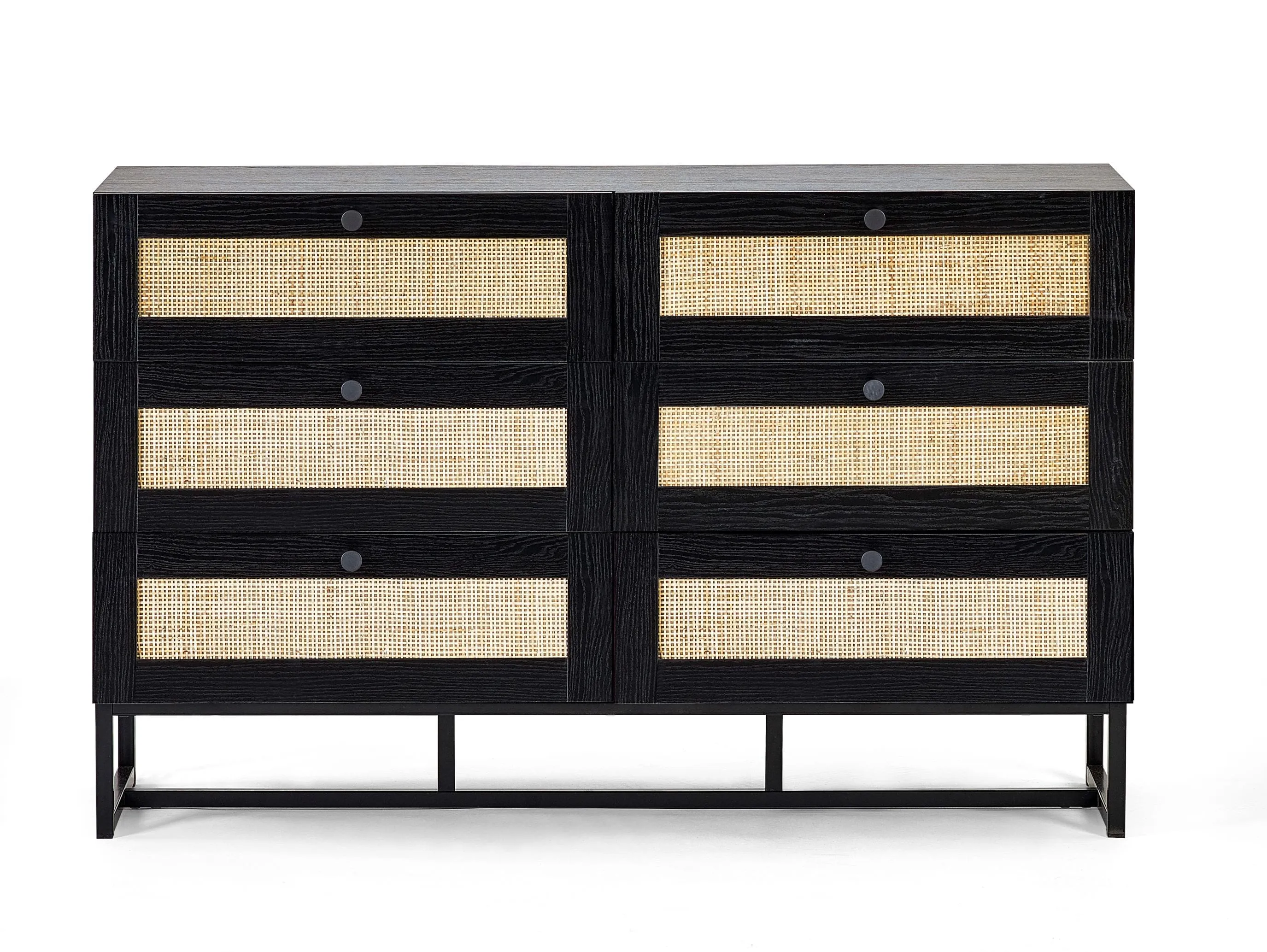 Padstow 6 Drawer Chest - Black