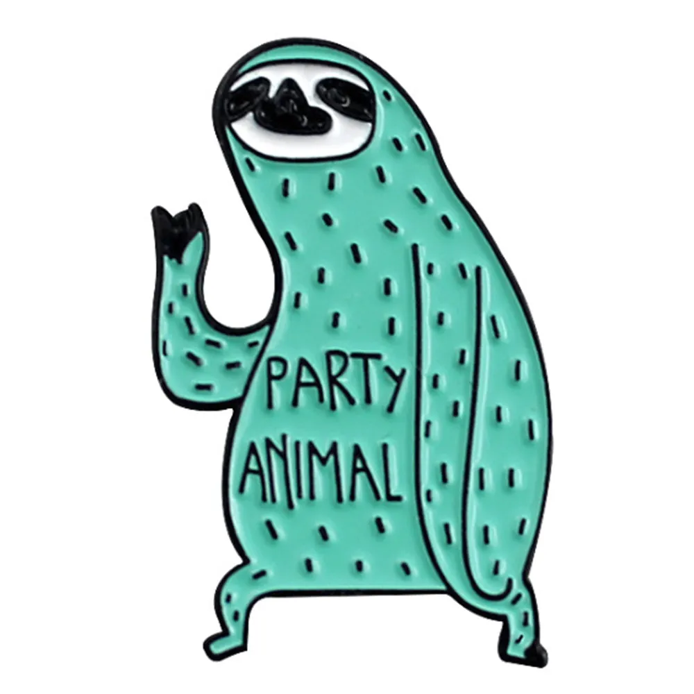 [Party Animal Sloth] Enamel Brooch Pin