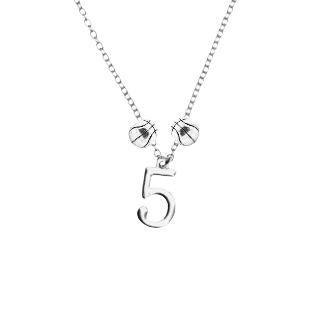 Personalized Basketball Necklace with Number Charm