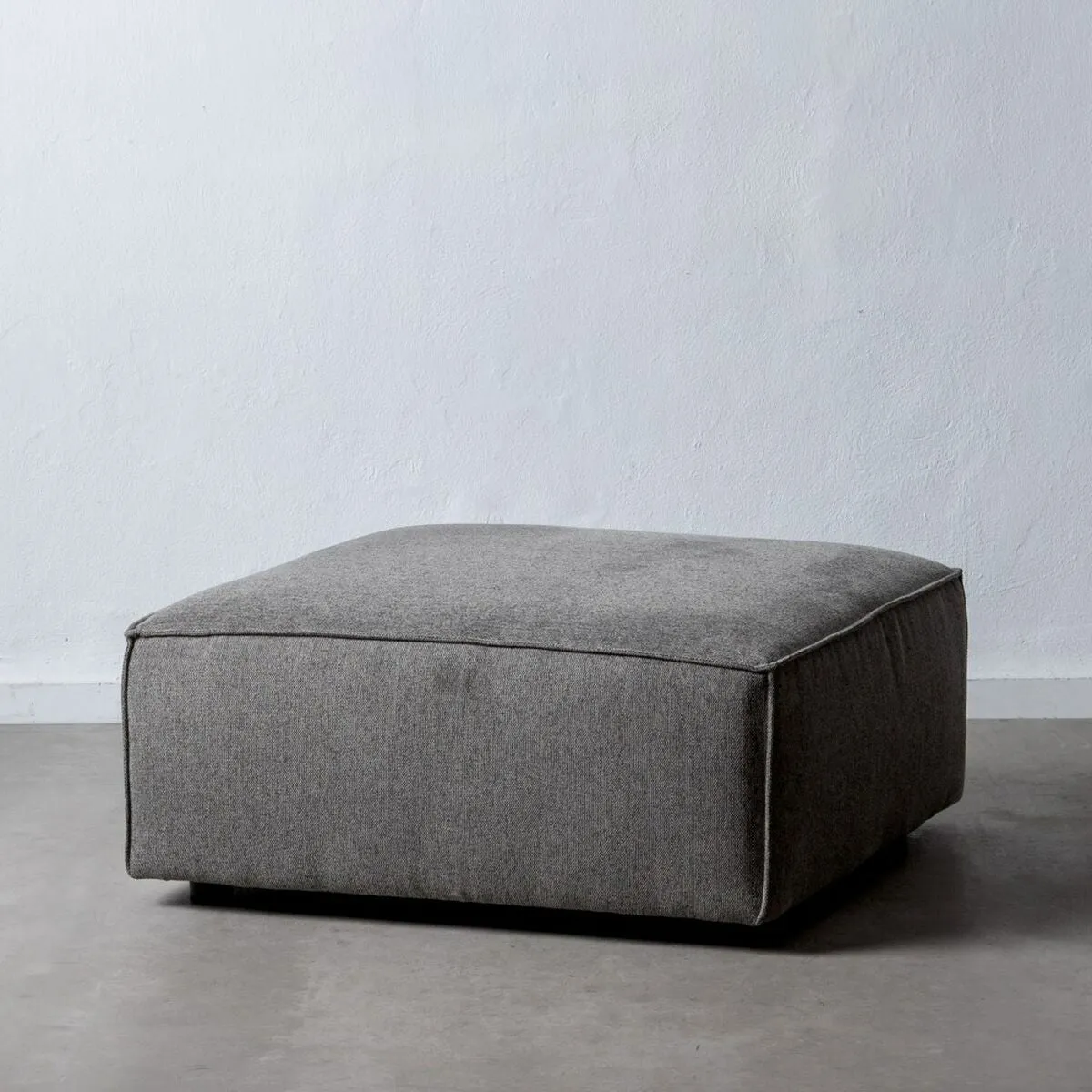 Pouffe Grey Wood Feather Foam 94 x 94 x 44 cm Modular