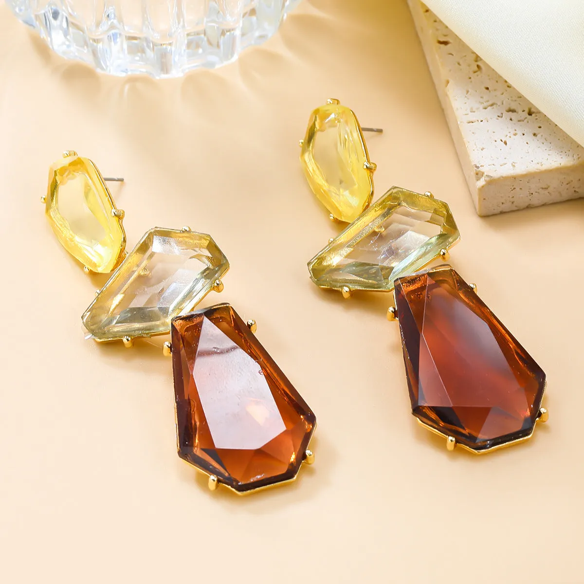 Pre Order:  Modern Geometric Resin Drop Earrings