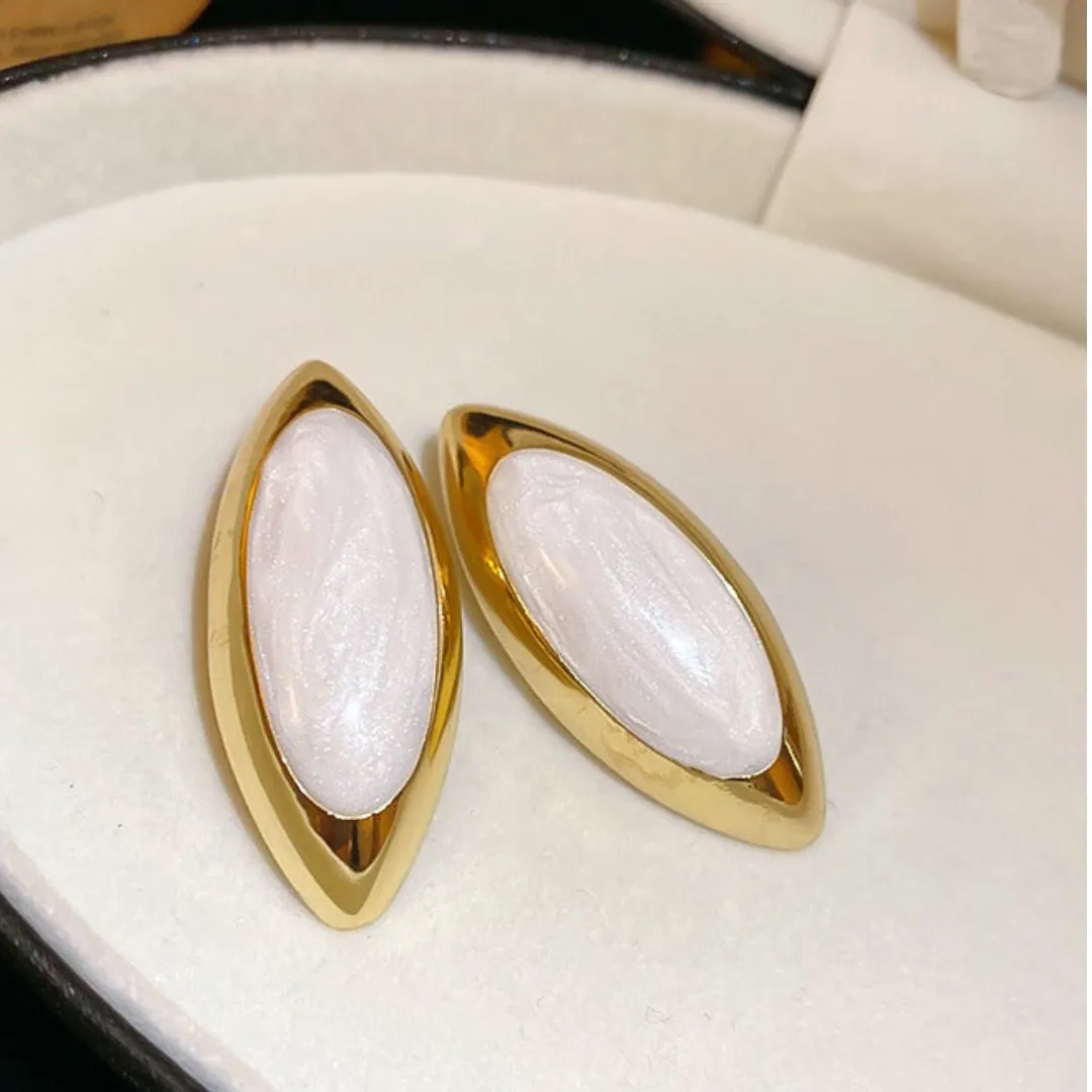 Pre Order:  Oval Oil Droplets Earrings