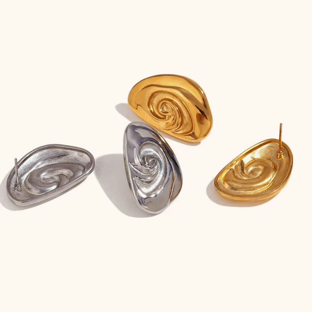 Pre Order:  Spiral Engraved Stud Earrings