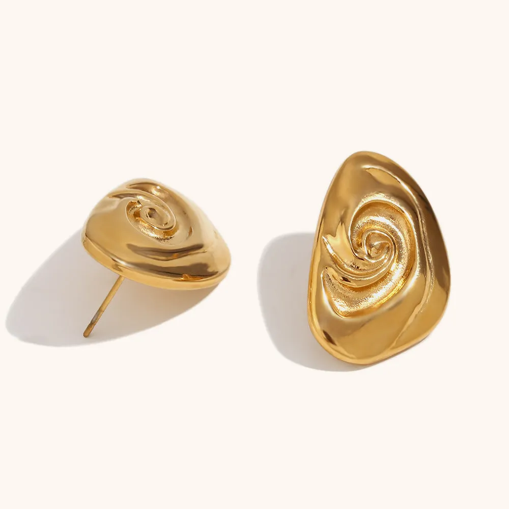 Pre Order:  Spiral Engraved Stud Earrings