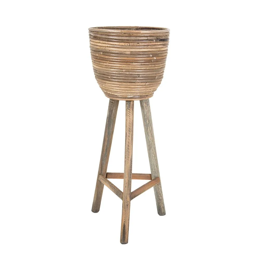 Rattan Standing Basket Bahama Grey