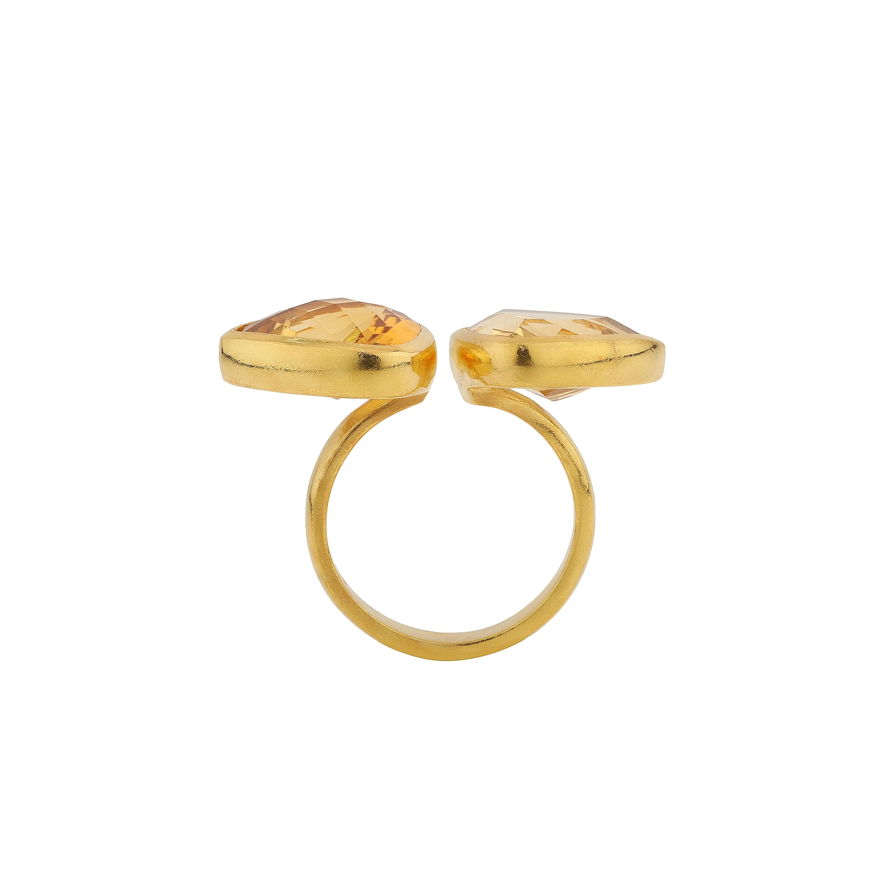 Ring - Double Citrine Faceted