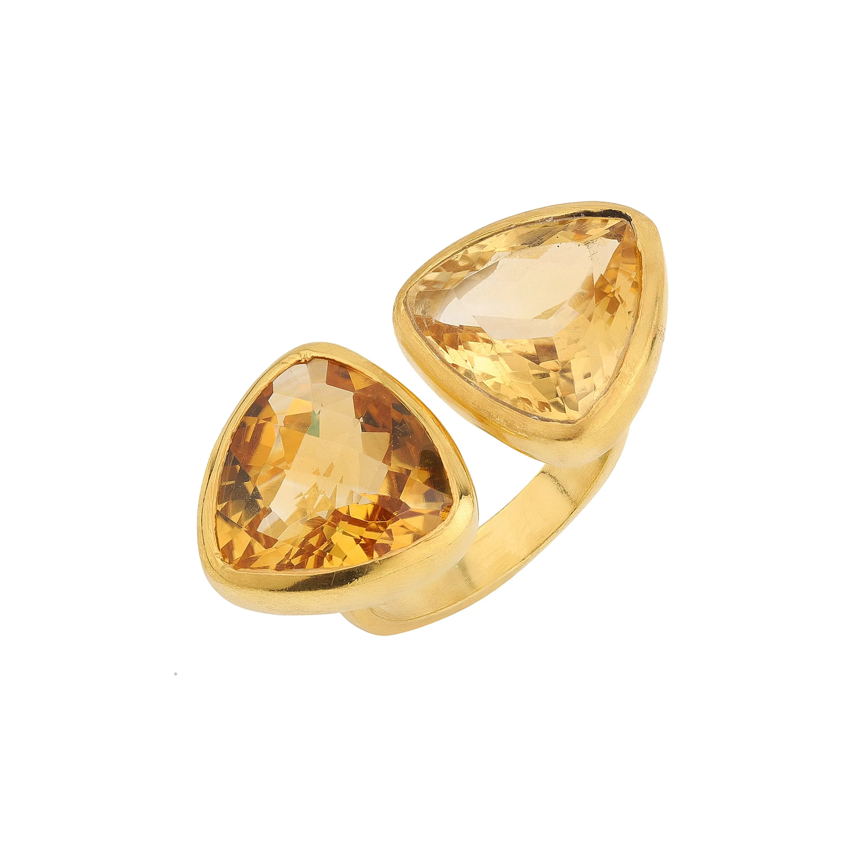 Ring - Double Citrine Faceted