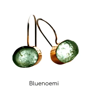 Roman Glass earrings , Sterling Silver & 9K Gold / earrings for woman set roman glass