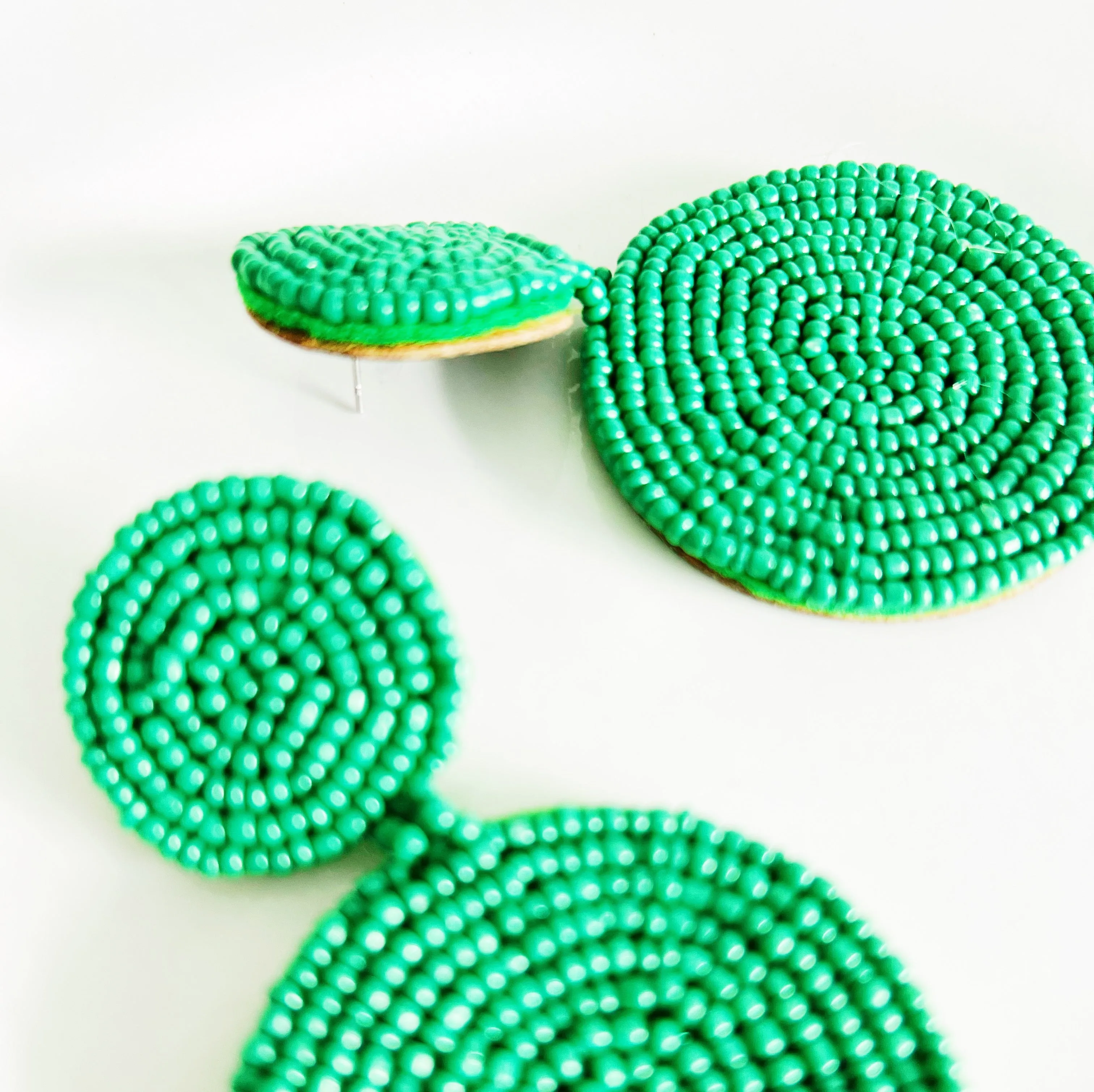 Round Drop Seed Bead Earrings