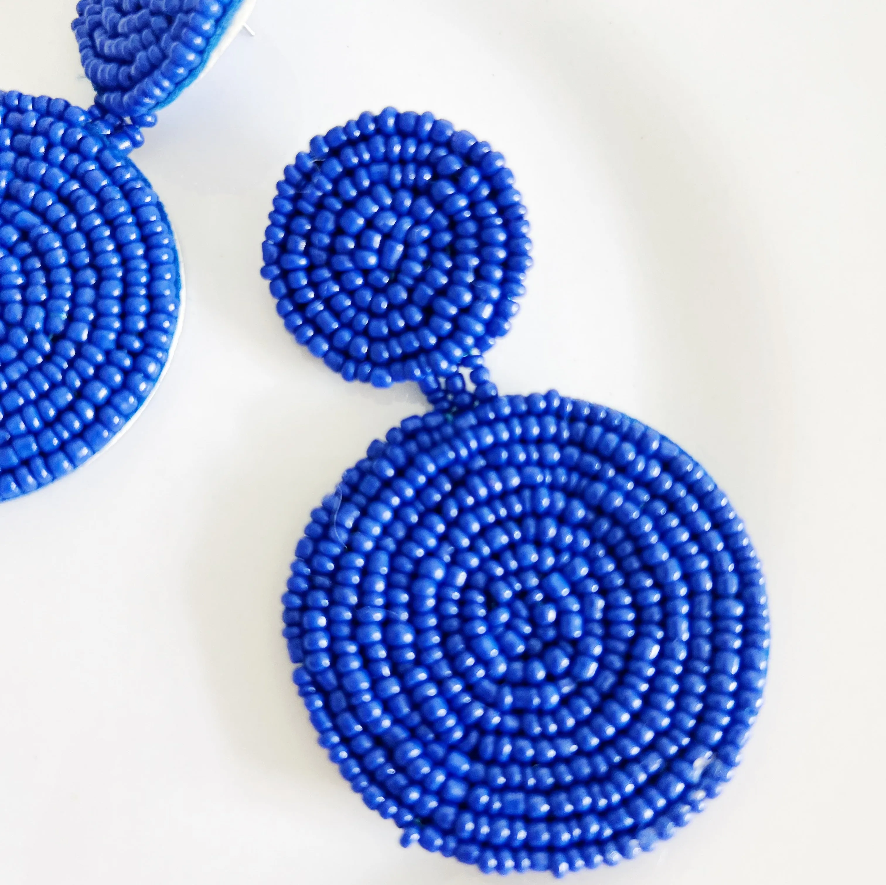 Round Drop Seed Bead Earrings