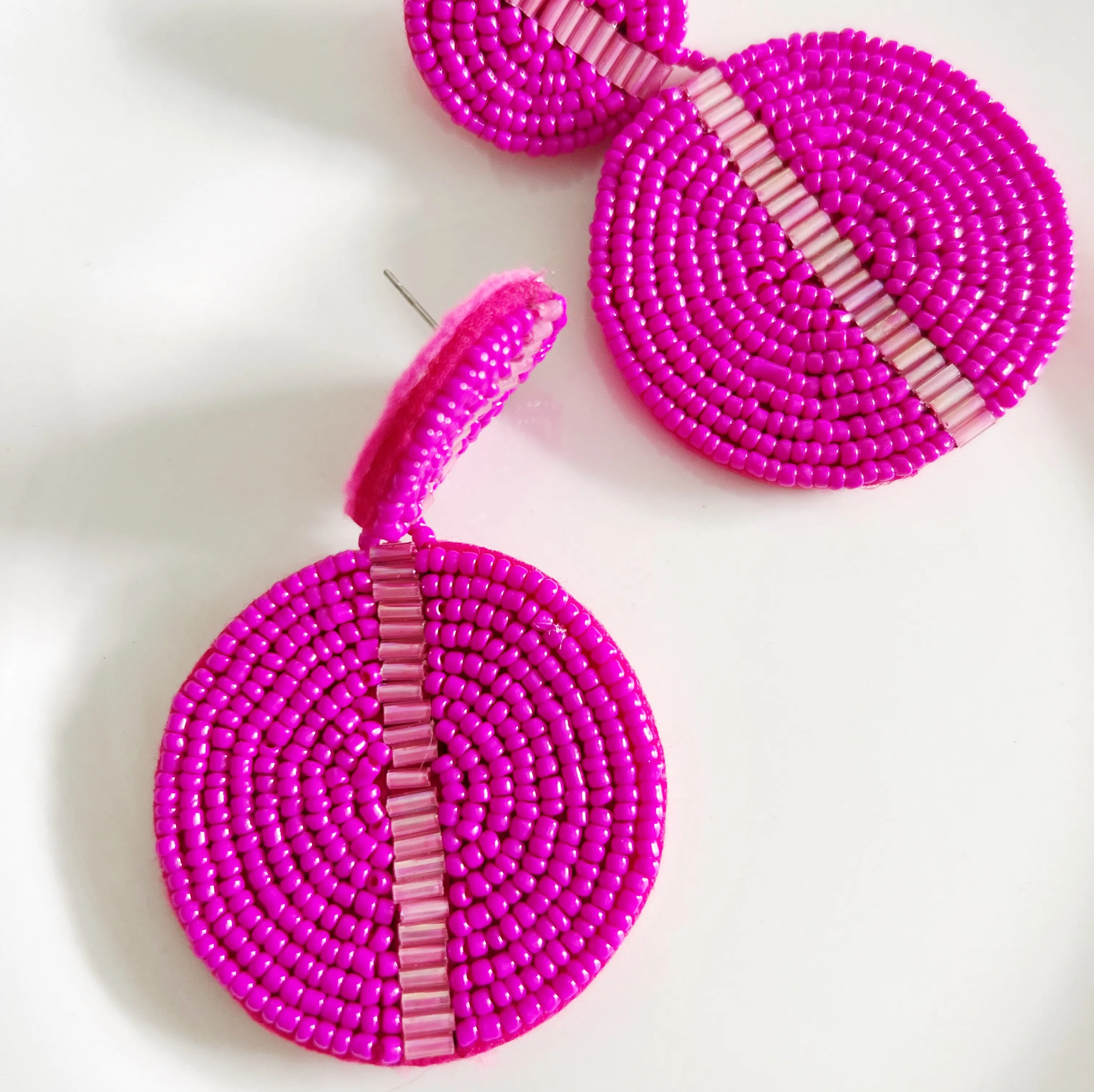 Round Drop Seed Bead Earrings