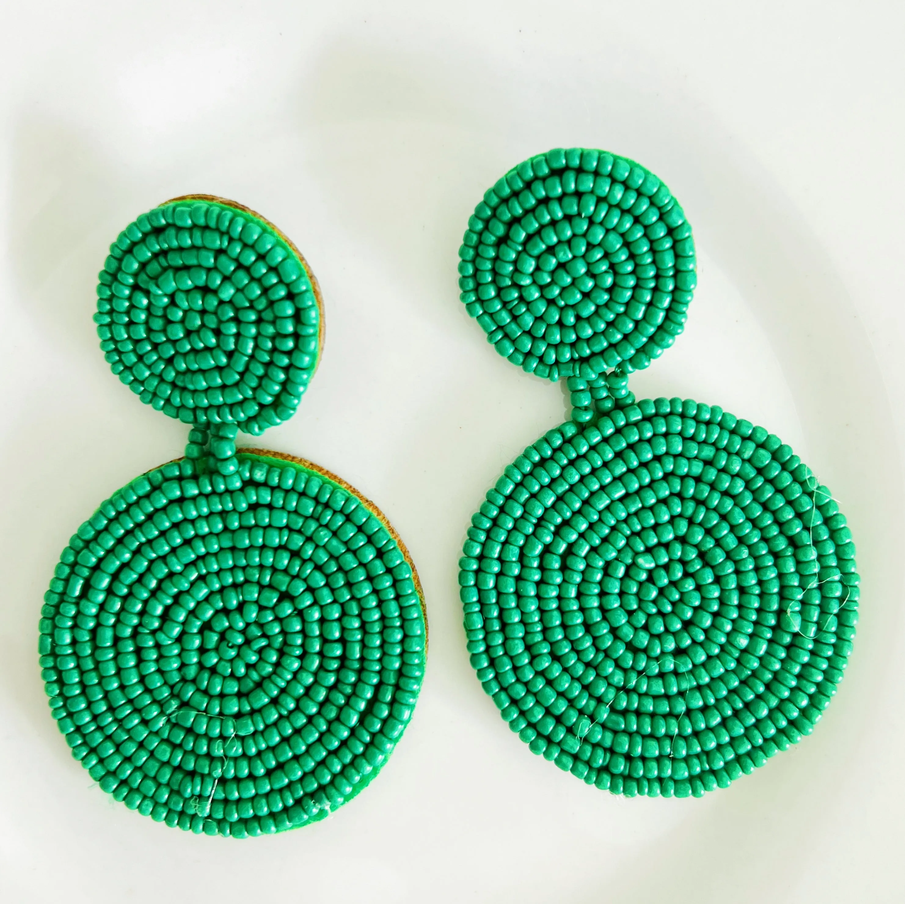 Round Drop Seed Bead Earrings