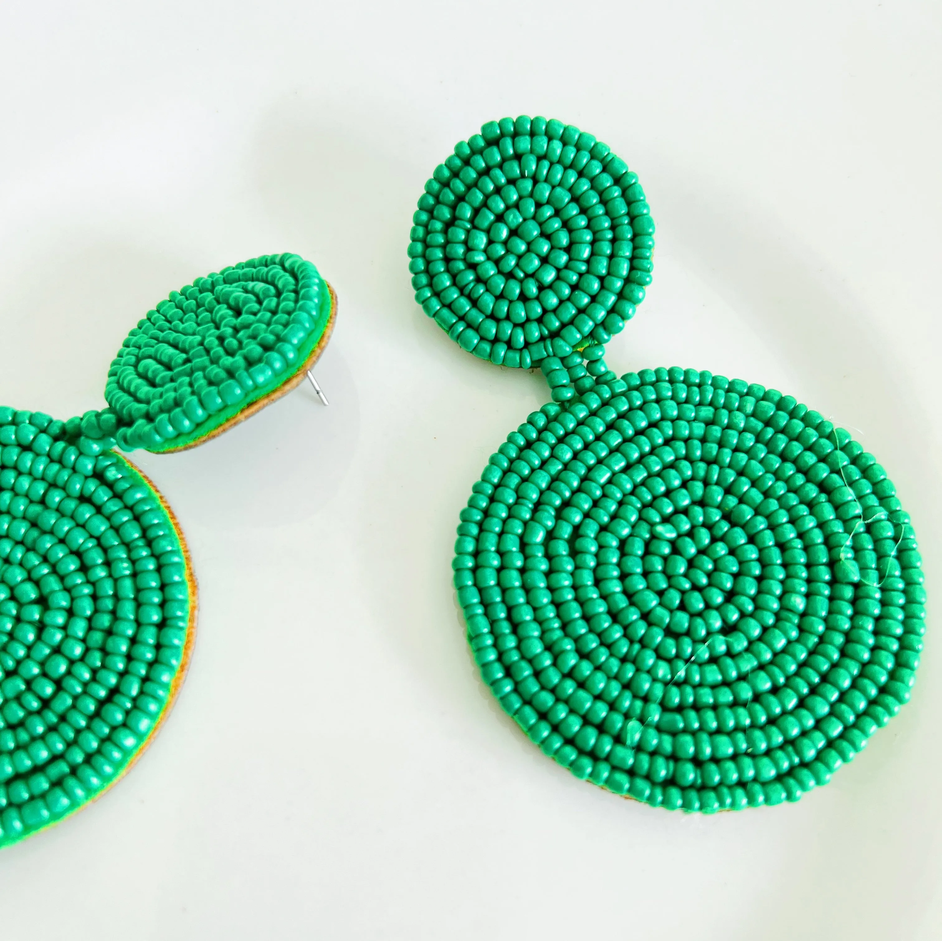 Round Drop Seed Bead Earrings