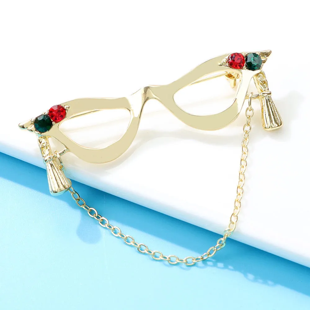 SISSLIA Fashion Brooch Bling Accessories Personality Glasses Designer Brooches Women