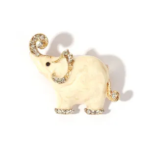 SISSLIA High Quality Reasonable Price Elephant Brooches Fashion Cute Shiny Zircon Inserted Small Brooch For Women