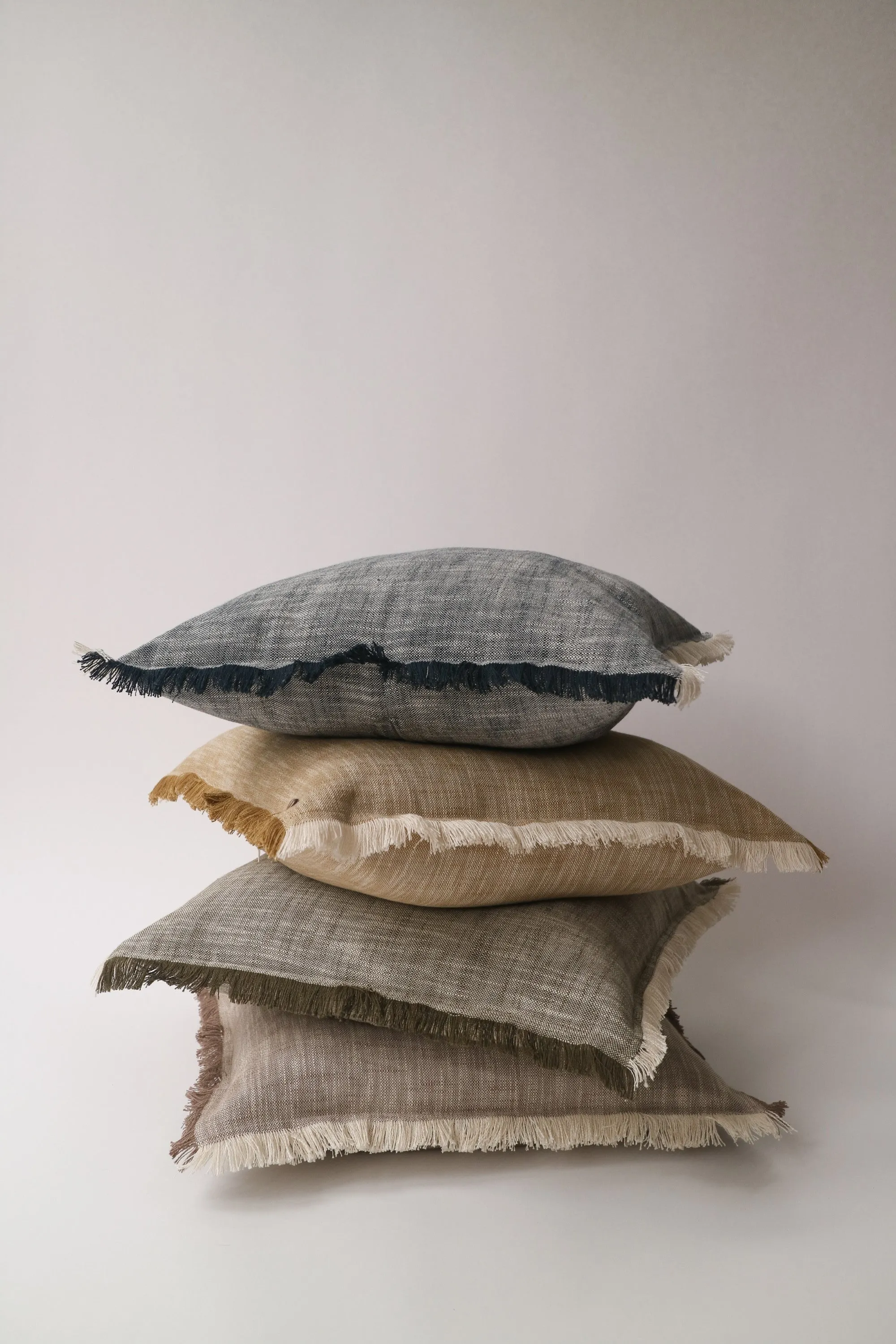 Slub Chambray Cushion 50x50cm - Mustard