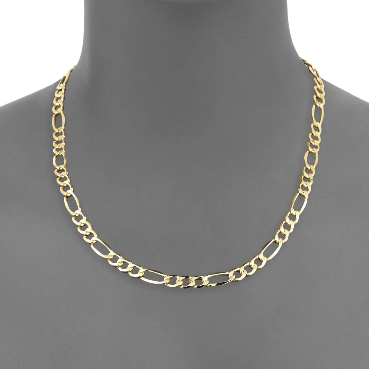 Solid 10K Gold Diamond Cut Italian Crafted Figaro Chain - Assorted Sizes