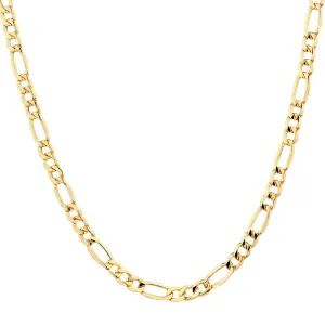 Solid 10K Gold Diamond Cut Italian Crafted Figaro Chain - Assorted Sizes