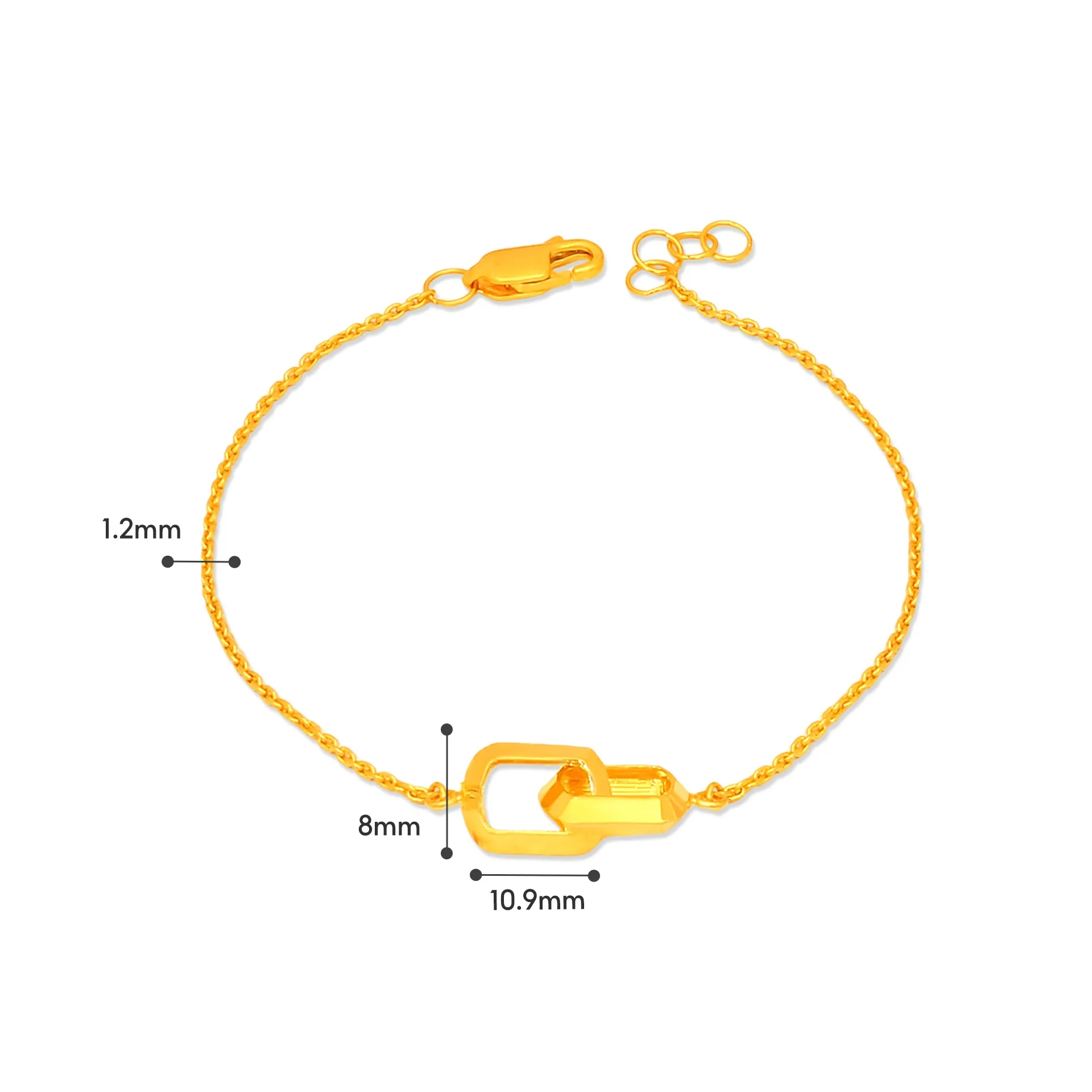 TAKA Jewellery 916 Gold Bracelet with Links