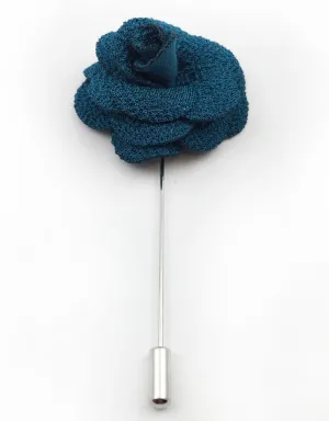 Teal Lapel Flower Pin