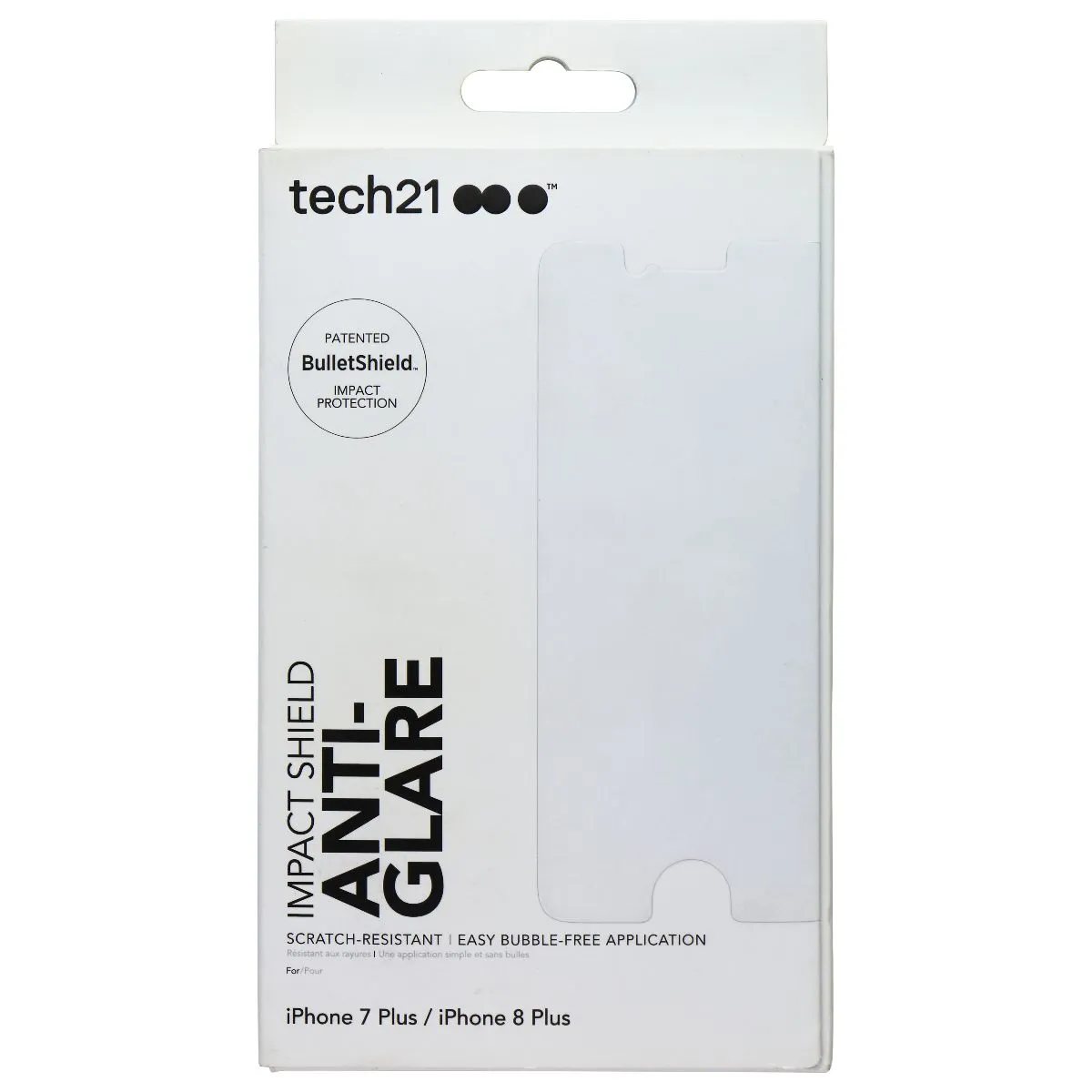 Tech21 Impact Shield Anti-Glare Screen Protector for iPhone 8 Plus/7 Plus Clear