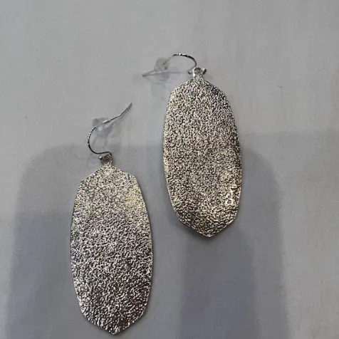 Textured Oval Plated Drop Earrings