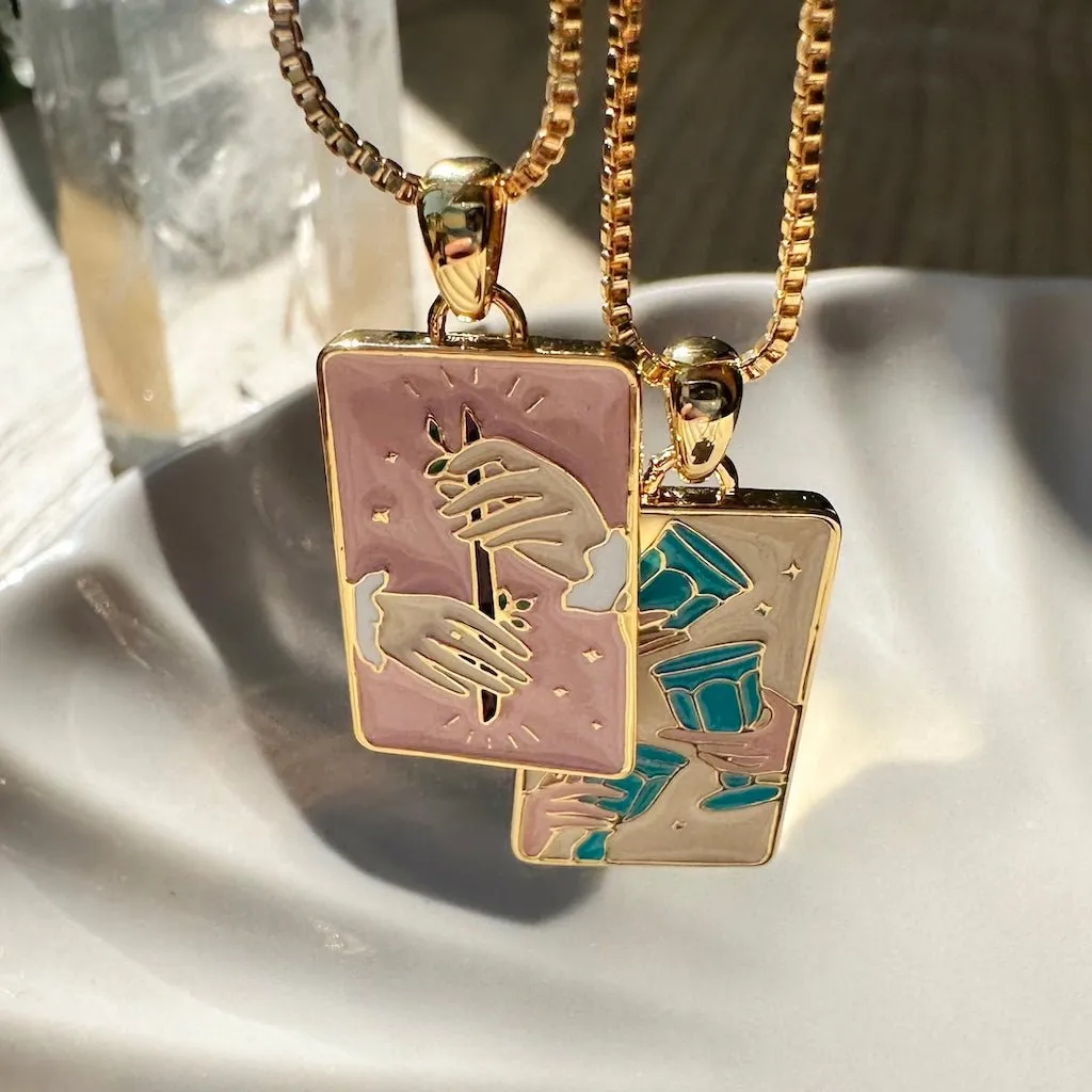 Three of Cups Tarot Pendant Necklace