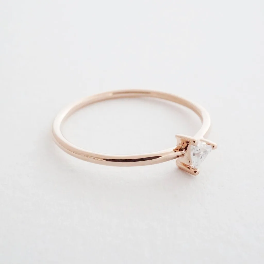 Triangle Solitaire Ring