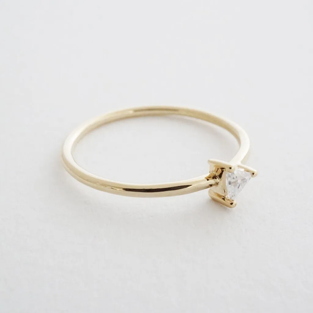 Triangle Solitaire Ring