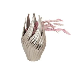 Vase Romimex Silver Aluminium Spiral 19 x 34 x 19 cm