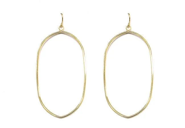 VE2281 Long Oval Drop Earrings