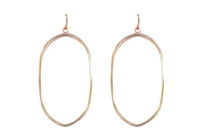 VE2281 Long Oval Drop Earrings