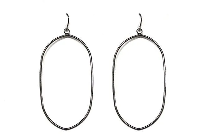 VE2281 Long Oval Drop Earrings