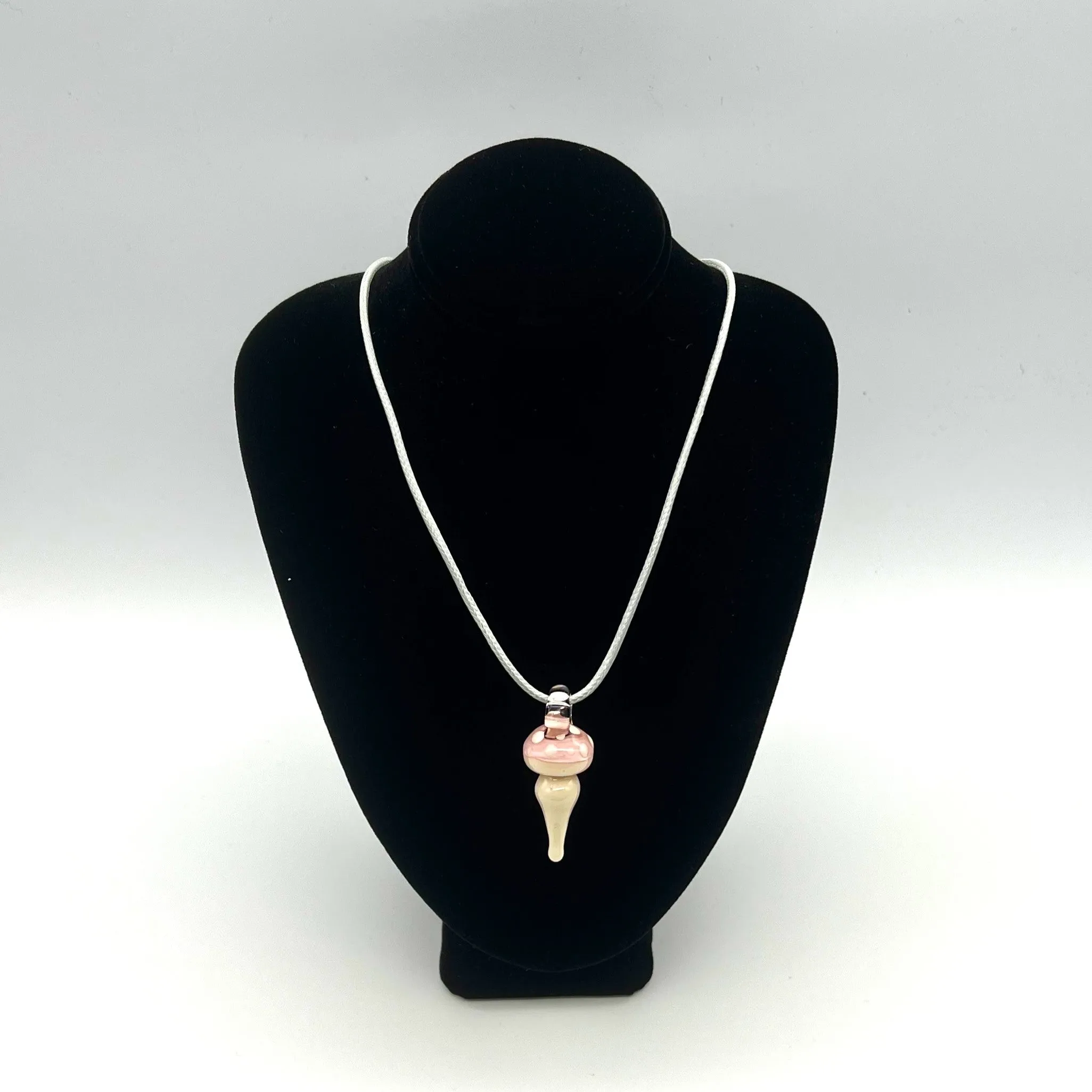 Whimsical Mushroom Pendant Necklaces by AB Glass Designs