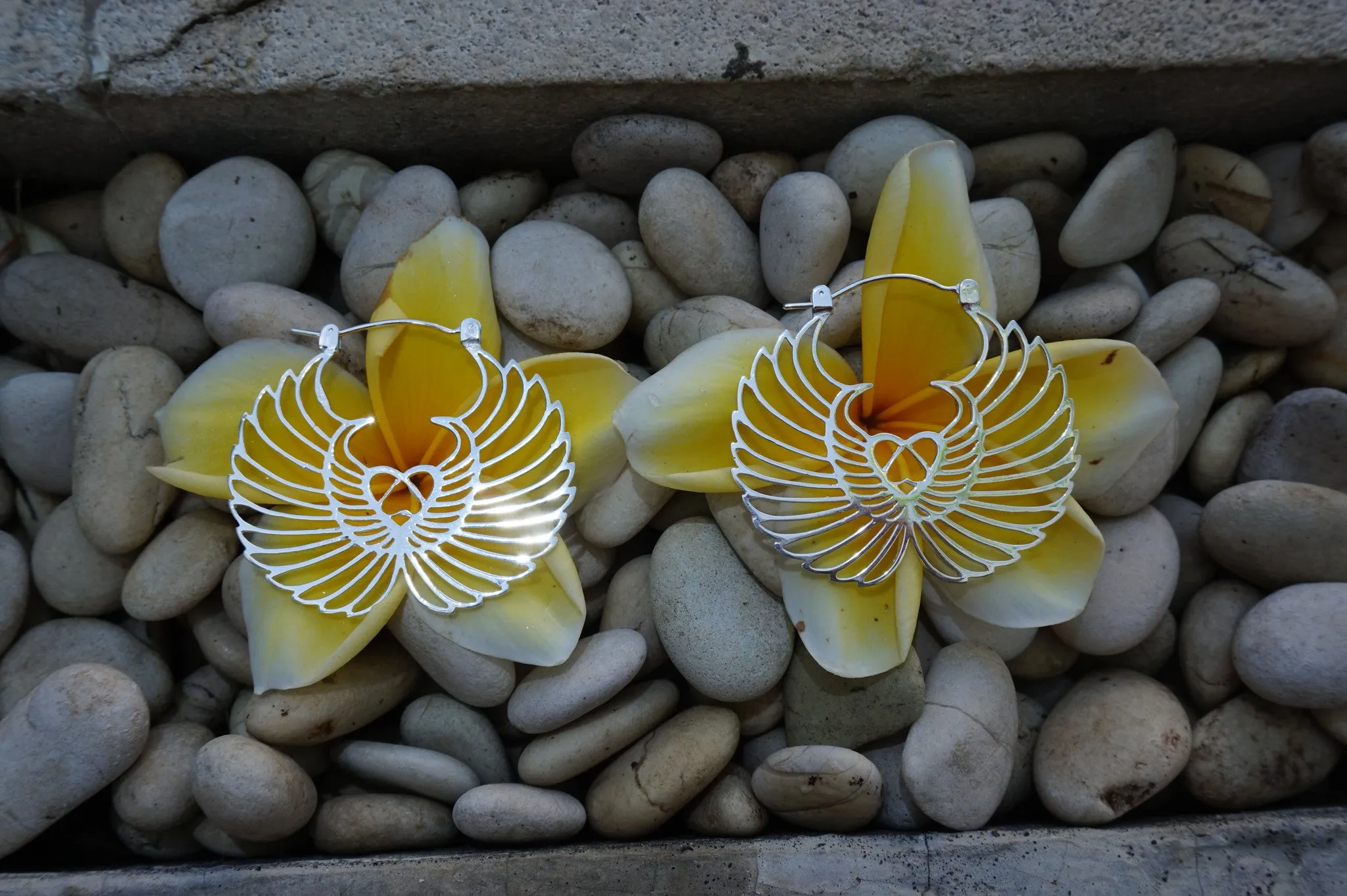 Wings of love earrings -silver plated