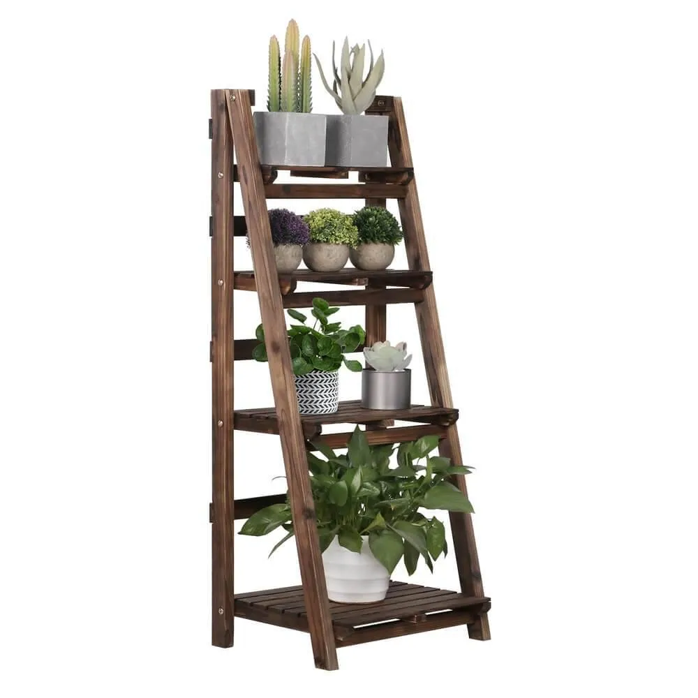 Yaheetech 4-Tier Wooden Foldable Plant Stands Racks