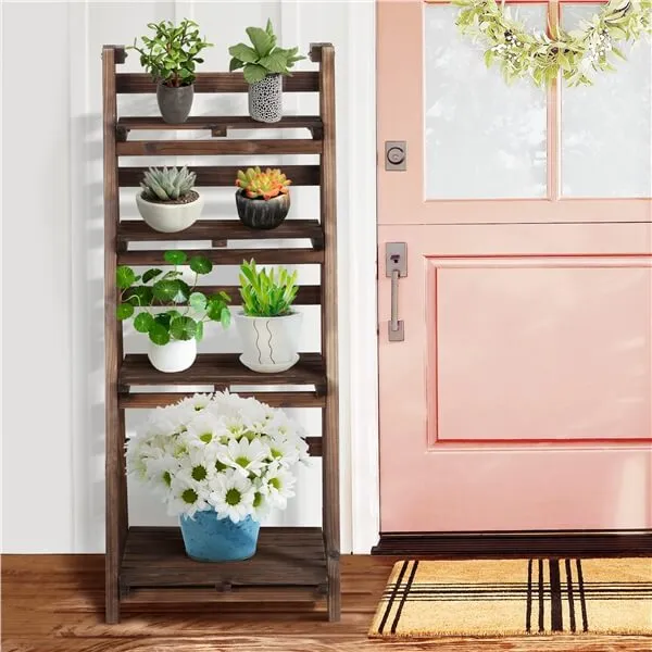 Yaheetech 4-Tier Wooden Foldable Plant Stands Racks